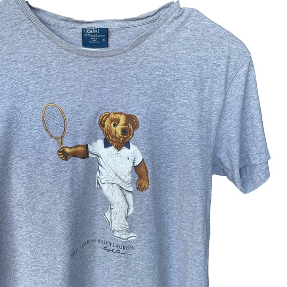 Polo Bear by Ralph Lauren Vintage Tennis 90s Graphic Tee Shirt Men’s S Designer - Picture 3 of 6